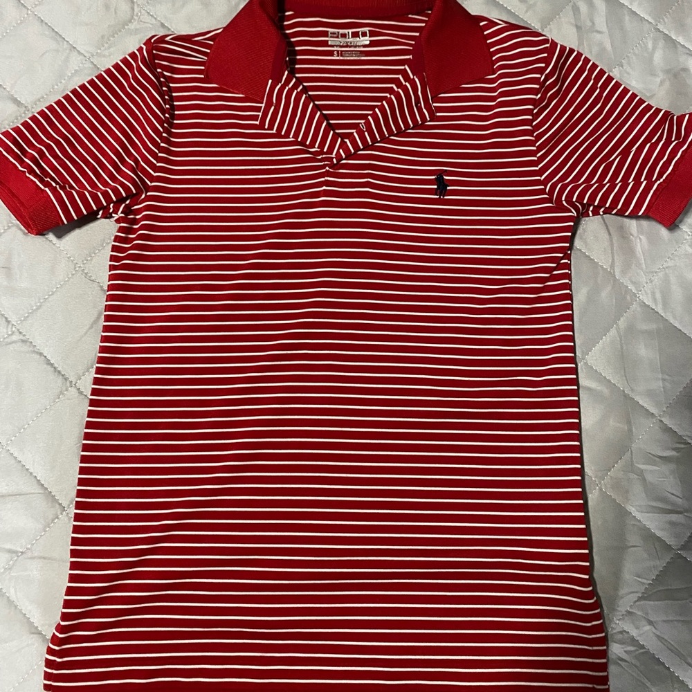 Red Striped Boys Polo